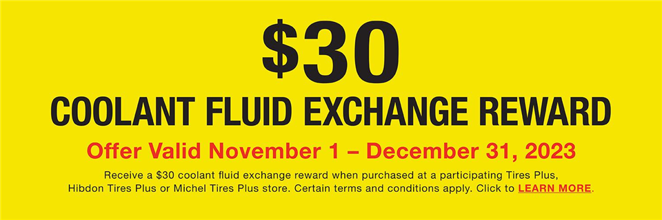 2023 November Coolant Fluid Exchange Tires Plus